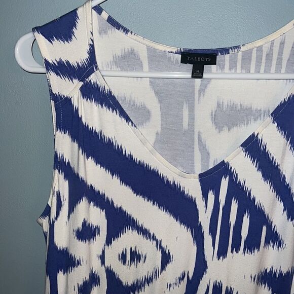 Talbots Women’s M New beautiful blue and white sleeveless maxi dress - Picture 6 of 12
